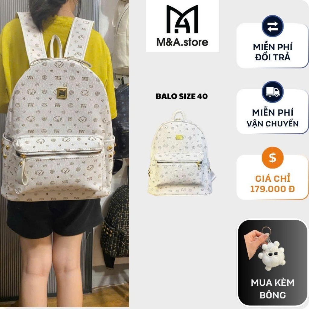 M&A - Balo Họa Tiết cún xinh 3 màu  Size 40 Nam Nữ Đeo Đẹp Đựng Vừa Sách Vở và laptop BL09