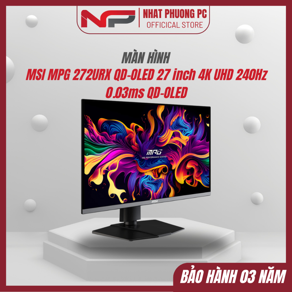 Màn hình Gaming MSI MPG 272URX QD-OLED 27 inch 4K UHD 240Hz 0.03ms QD-OLED - Bảo hành 36 tháng