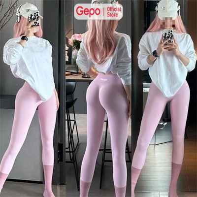 GEPO Quần Legging Tập Gym Cạp Cao Lưng V Có Chun Bản Nâng Cấp 10%Elsaten GP130