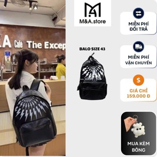 M&A - BALO da hoạ tiết tia sét size 43cm hottrend Thời Trang mới nhất , Balo Hoạ Tiết Chữ Nổi Chất Da Pu cao cấp BL10