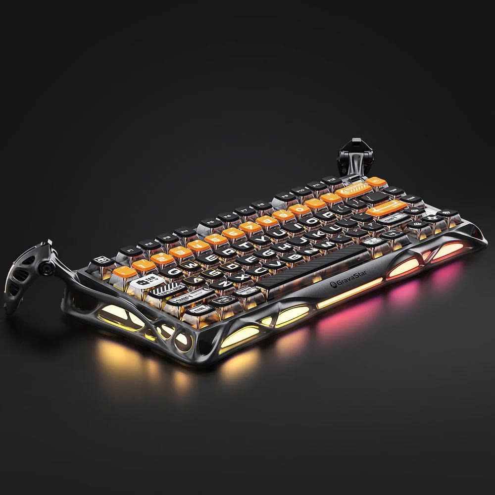 Bàn Phím Cơ Gaming Gravastar Mercury K1 Pro  Phong Cách CyberFlare Mẫu Mới Kết Nối Đa Thiết Bị