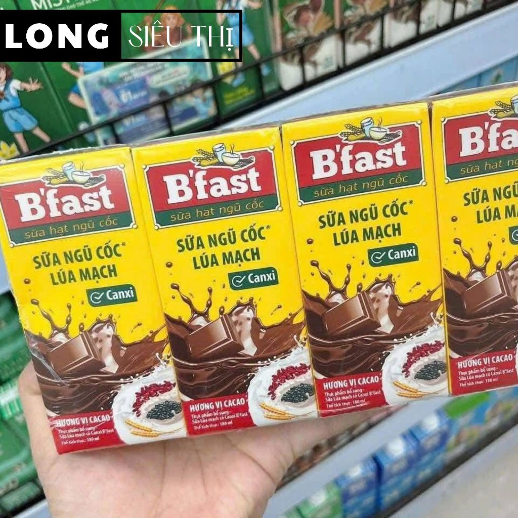 8 Hộp x180ml Hộp Sữa Ngũ Cốc Lúa Mạch BFAST Vị Ca Cao 180ml - Sữa Ngũ Cốc Lúa Mạch BFAST Vị Ca Cao .