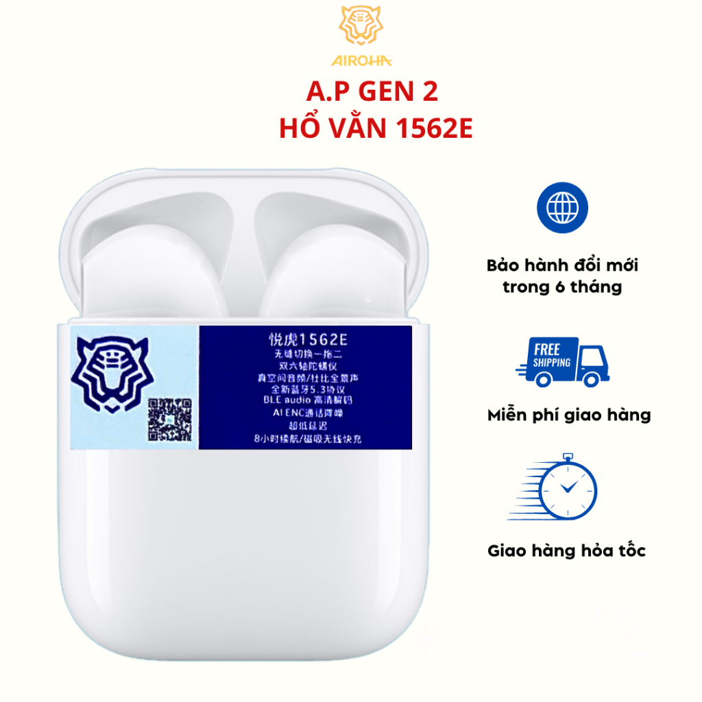 Tai Nghe Không Dây HỔ VẰN 1562E AP2 – Chip Cao Cấp – Âm Thanh HiFi – Bluetooth 5.3 – Pin Trâu