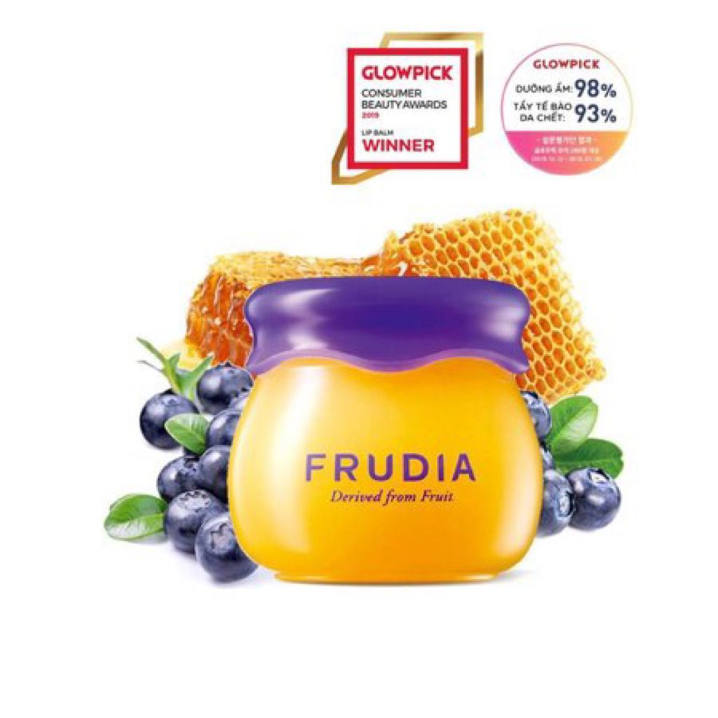 FRUDIA - Dưỡng môi và Mask ngủ chiết suất việt quất và mật ong, cấp ẩm sâu cho môi, có thành phần tẩ