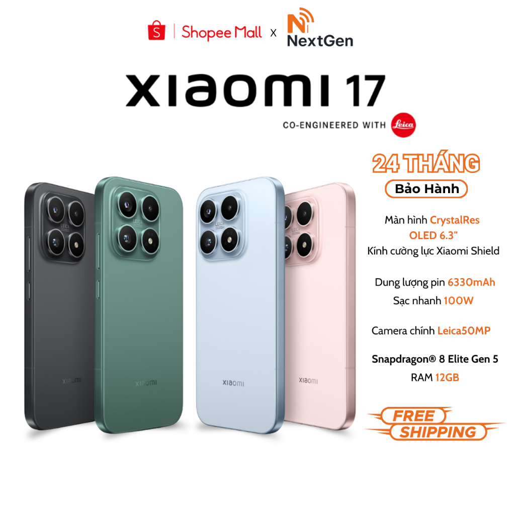 Điện thoại Xiaomi 17 màn OLED 6.3 inch - Bản quốc tế - Bảo hành 24 Tháng
