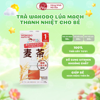 Trà lúa mạch Wakodo dạng bột 6 gói - trà thanh nhiệt cho bé 1 tháng nội địa nhật - nepshop1