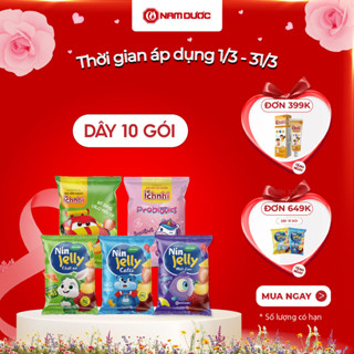 Thực phẩm bổ sung Kẹo dẻo Ích Nhi (dây 10 gói) bổ sung canxi cho bé, cung cấp lợi khuẩn hỗ trợ tiêu hóa, hương trái cây