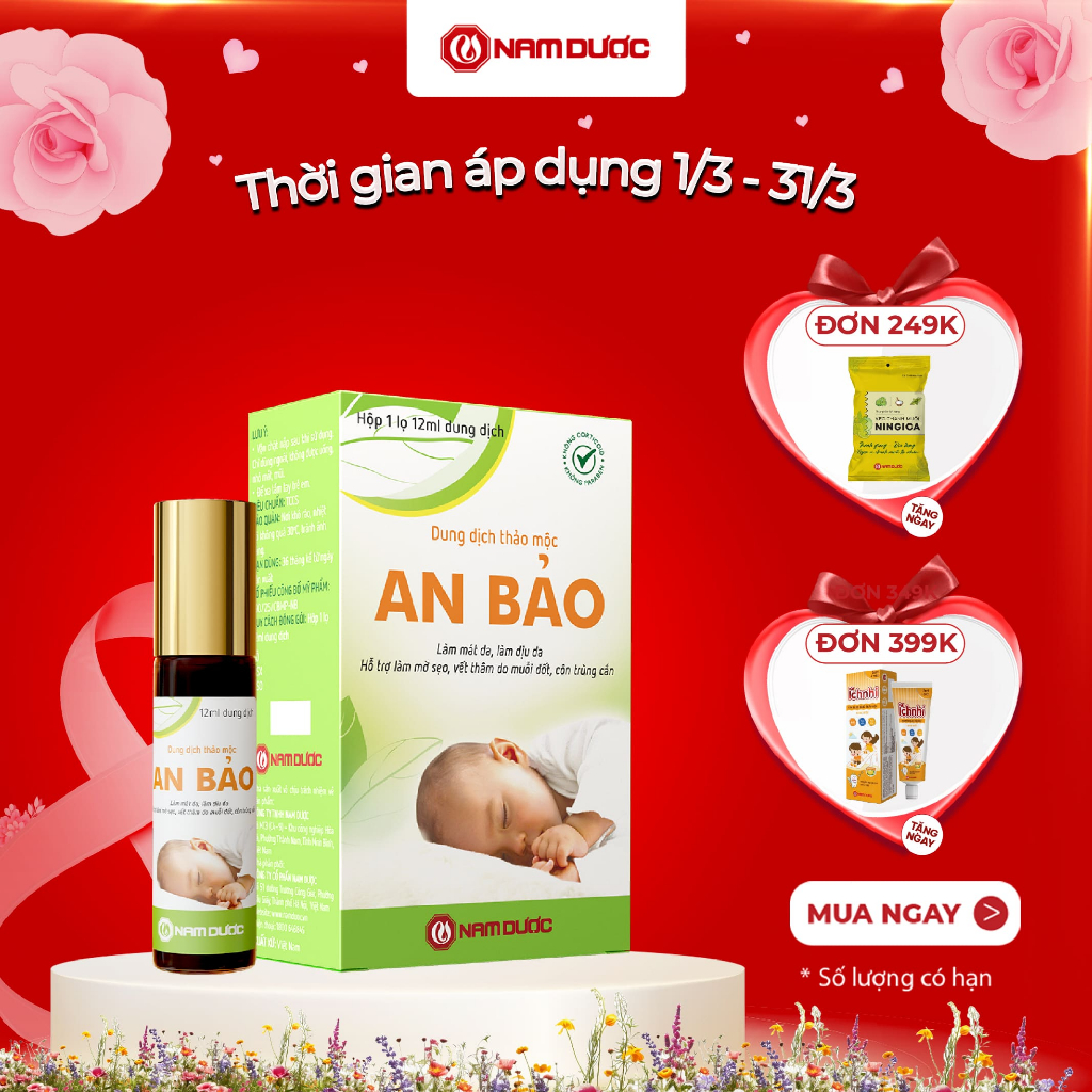 An Bảo, Hộp 1 lọ 12ml dung dịch, Làm mát da, làm dịu da, Làm mờ sẹo, vết thâm do muỗi đốt, côn trùng cắn
