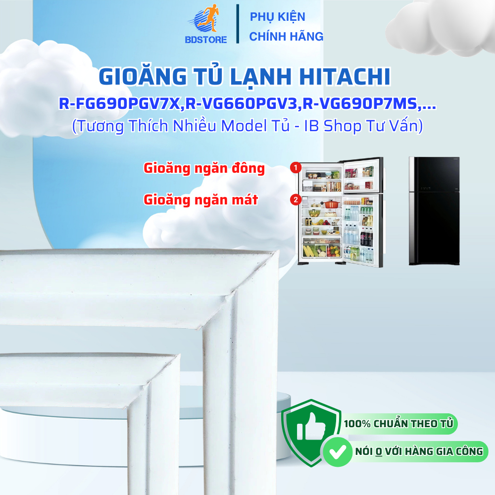Gioăng Tủ Lạnh HITACHI R-FG690PGV7X,R-VG660PGV3,R-VG690P7MS,... Tương Thích Nhiều Model Tủ (Nhắn Tin