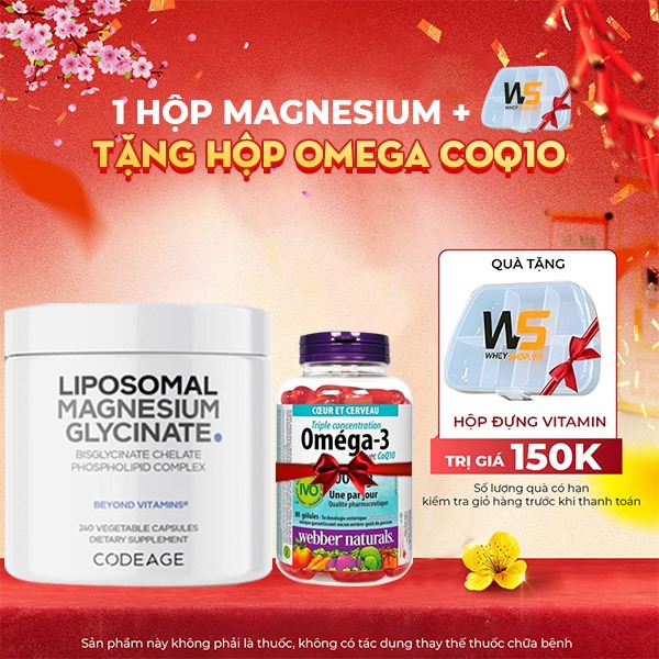 (MAGIE) Viên bổ sung Magie CODEAGE Liposomal Magnesium Glycinate, Hộp 240 viên - WHEYSHOP HCM