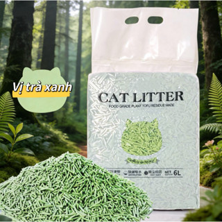 Cát đậu nành cho mèo 6L (2KG), khử mùi mạnh mẽ, an toàn vệ sinh, không bụi