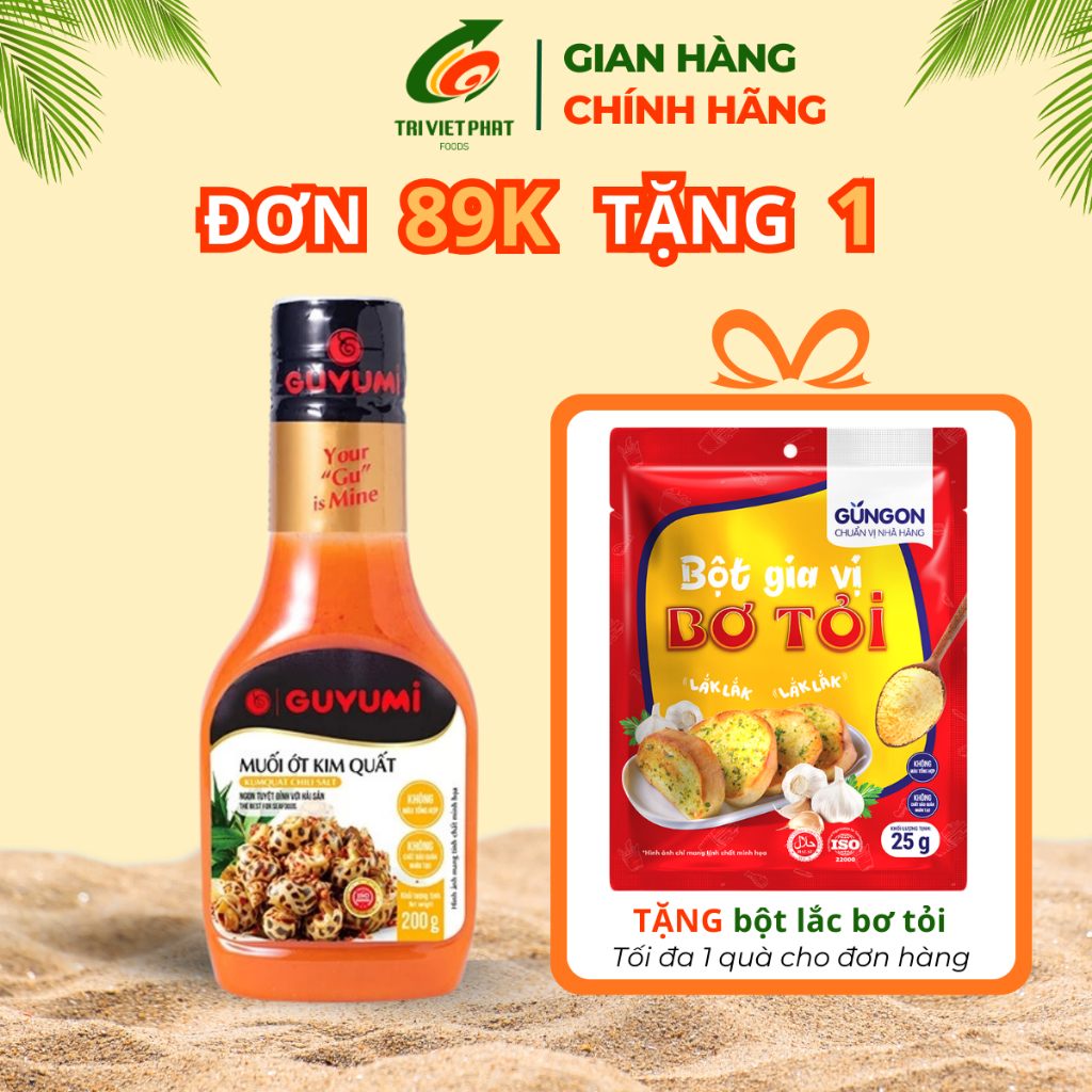 Muối ớt đỏ kim quất GUYUMI 200g gia vị chấm thịt nướng hải sản đồ chay