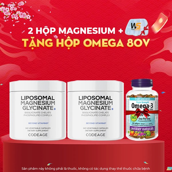 (MAGIE) Viên bổ sung Magie CODEAGE Liposomal Magnesium Glycinate, USA - WHEYSHOP HCM