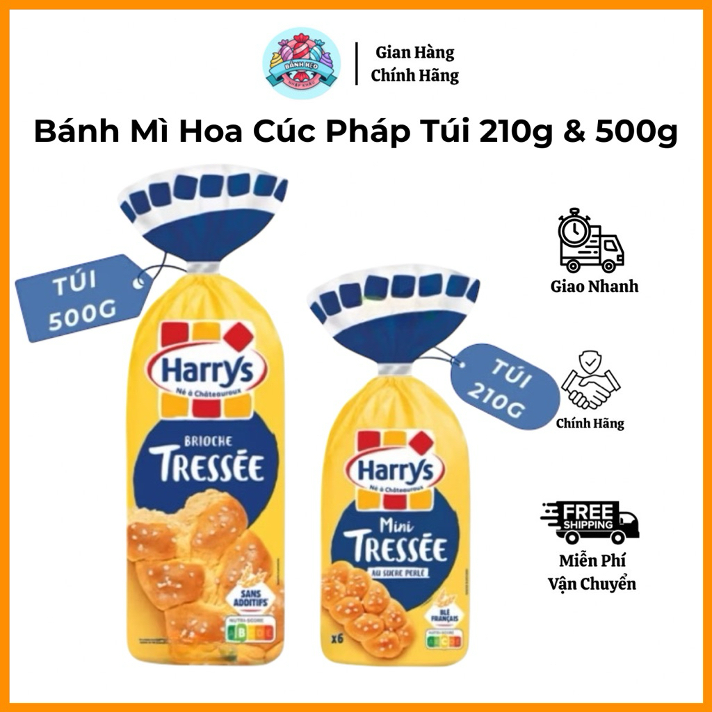 [DATE 21/4] Bánh Mì Hoa Cúc Harry’s Pháp – Brioche 210g / 500g – Mềm Xốp Thơm Bơ