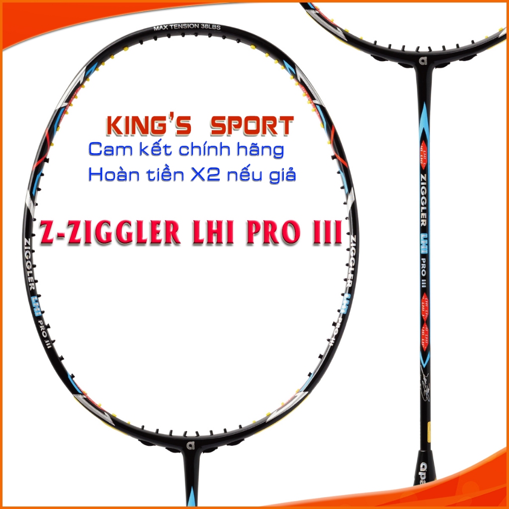 Vợt Cầu Lông Apacs Ziggler LHI PRO III 4U Chính Hãng – Siêu Công 38LBS, Thân Cứng 6.2mm (khung không