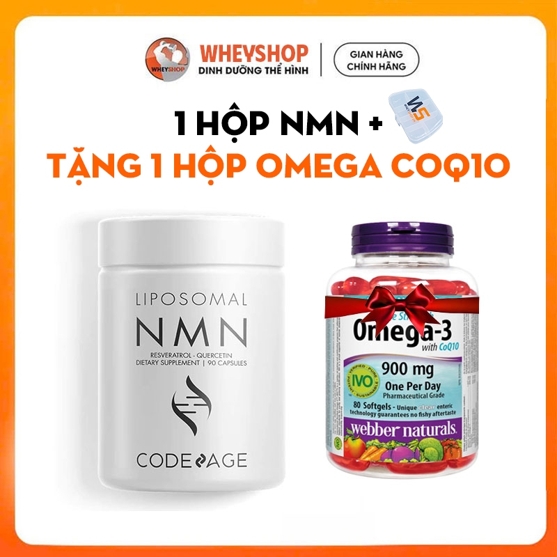(NMN) Viên uống NMN Liposomal CODEAGE, Hỗ trợ sức khỏe, USA, Hộp 90 viên - WHEYSHOP