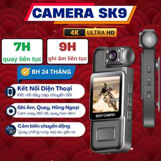 Camera SK9 Plus Màn Hình Led, Camera Gắn Xe, Gắn Áo, Gắn Mũ, Kết Nối Trực Tiếp Điện Thoại Xoay 360