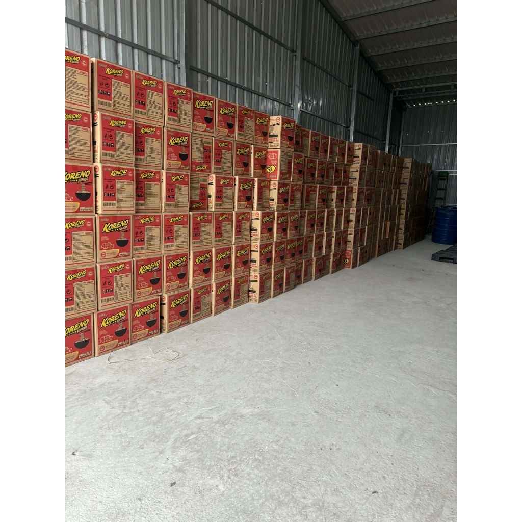 THÙNG 100 gói Mì KORENO JUMBO Mì Vị Kim Chi , BÒ CAY(10 Bịch 100 Gói) date mới