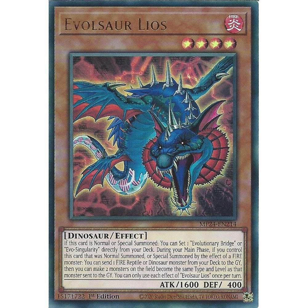 [KW2 Yugioh] [EN-UK] Thẻ MP24-EN214 Evolsaur Lios : Ultra Rare Card : 1st Edition