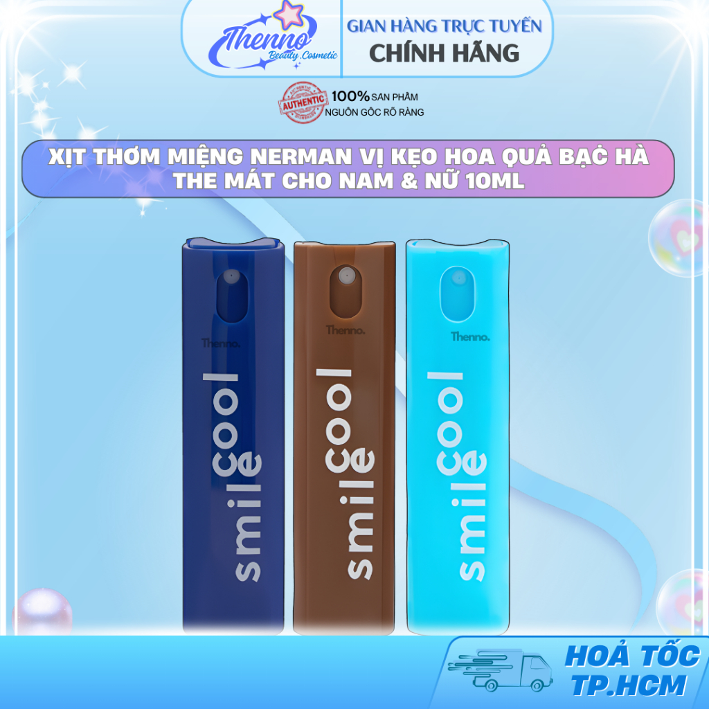 Xịt Thơm Miệng Nerman Vị Kẹo Hoa Quả Bạċ Hà The Mát Cho Nam & Nữ 10ml