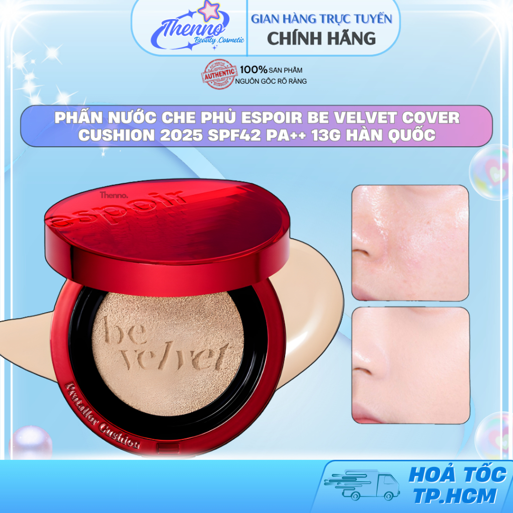 Phấn Nước Che Phủ Espoir Be Velvet Cover Cushion 2025 SPF42 PA++ 13g Hàn Quốc