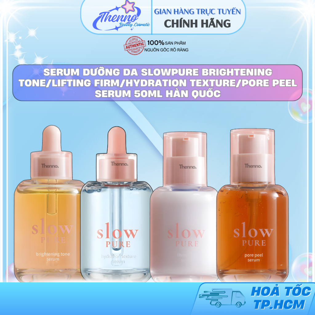 Serum Dưỡng Da Slowpure Brightening Tone/Lifting Firm/Hydration Texture/Pore Peel Serum 50ml Hàn Quố