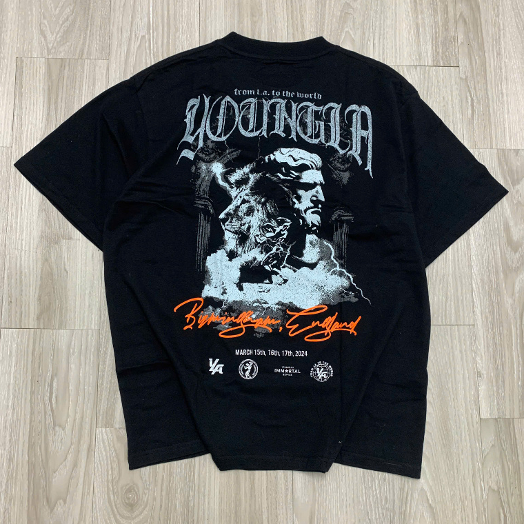 Áo thun Gym YoungLA x Arnold Schwarzenegger 24 100% cotton thoải mái thoáng mát không co rút