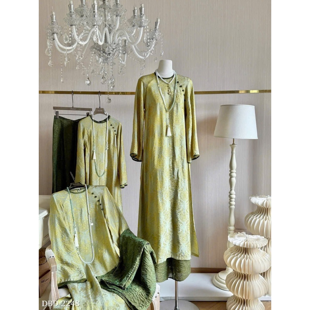 Áo dài Tencel Hoạ Tiết Thọ dơi