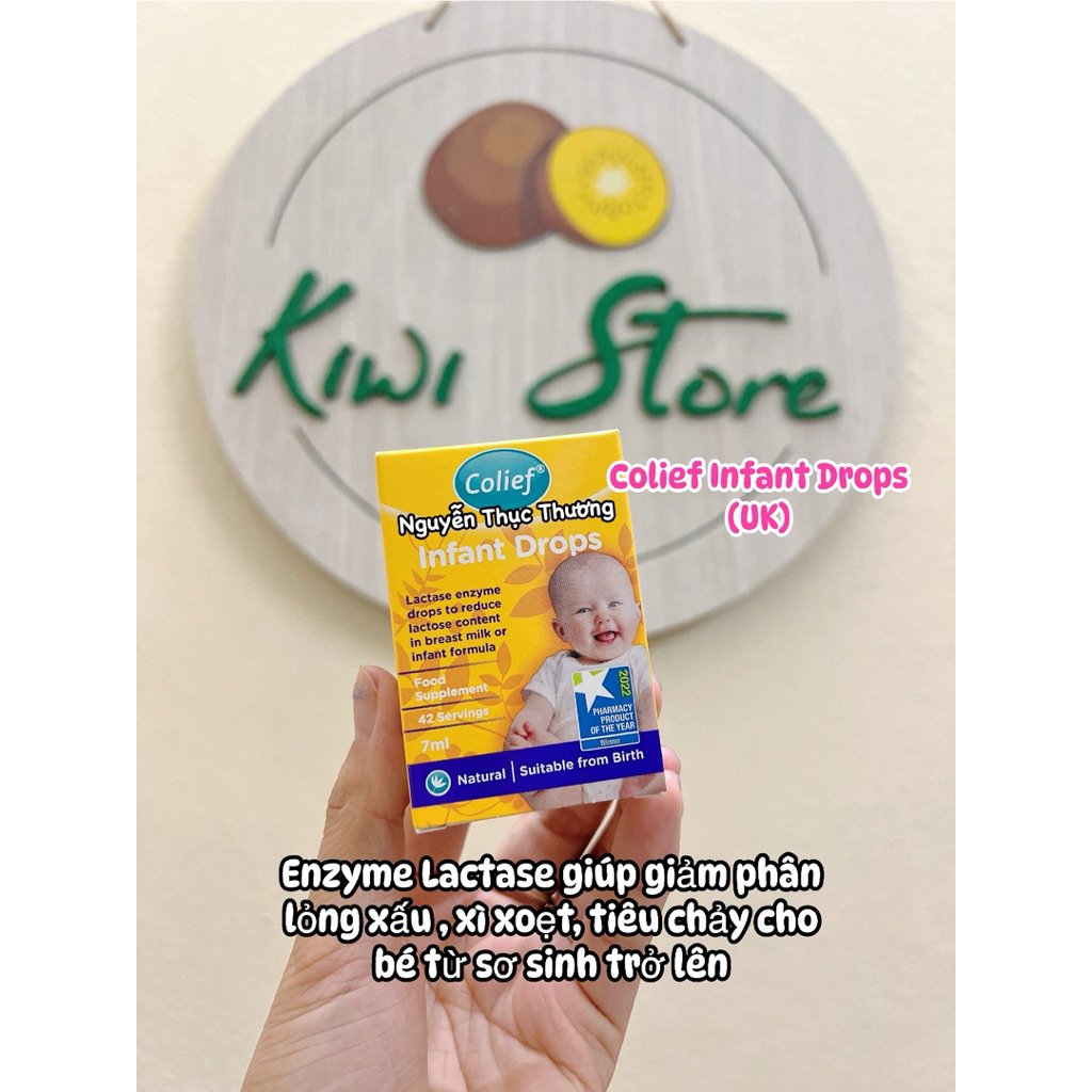 Enzyme Lactase Colief (UK) dành cho bé bất dung nạp, tiêu chảy, xì xoẹt, phân xấu 7ml