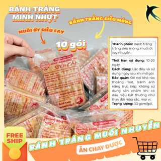 Bánh Tráng Xì Ke Muối Sặc Nhuyễn Siêu Cay Minh Nhựt Tây Ninh,MềmThơm Đậm Vị Cay Tê Dại,Ăn Vặt Ngon,Đặc Sản-Combo 10 bịch