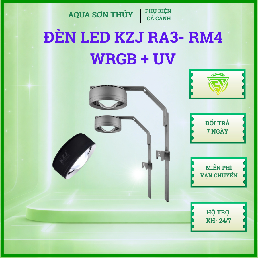 Đèn LED KZJ RM4 - RM5 APP  WRGB+UV (50W-70W) - Đèn thuỷ sinh giúp lên màu cá, cây, bán cạn, biotope