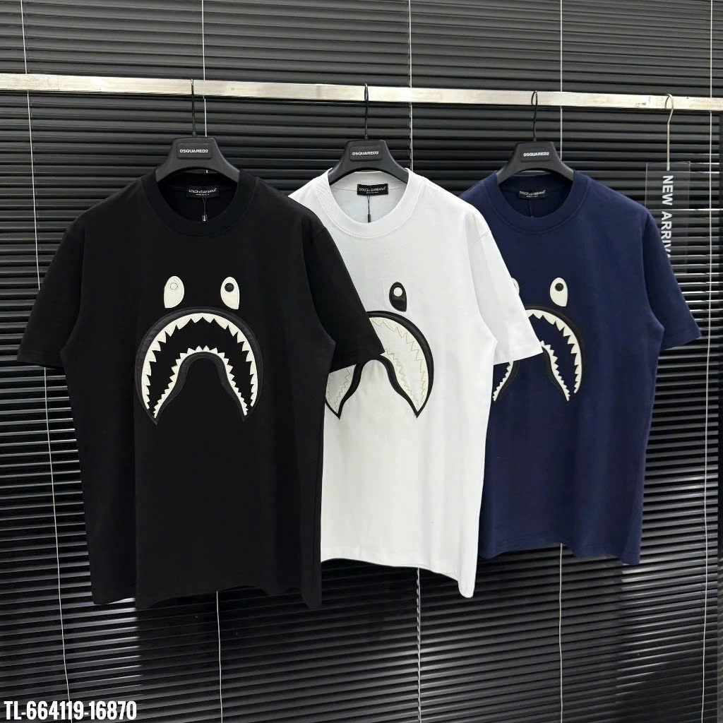 Áo Thun Bape Thêu Da Hình Cá Mập Siêu Đẹp - Áo Phông Nam Nữ Bape Shark Chất Cotton Cao Cấp 2026 | BigBuy360 - bigbuy360.vn