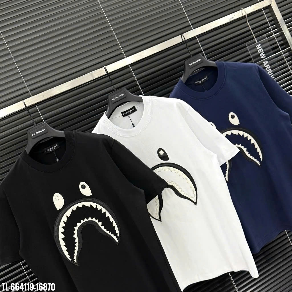 Áo Thun Bape Thêu Da Hình Cá Mập Siêu Đẹp - Áo Phông Nam Nữ Bape Shark Chất Cotton Cao Cấp 2026 | BigBuy360 - bigbuy360.vn