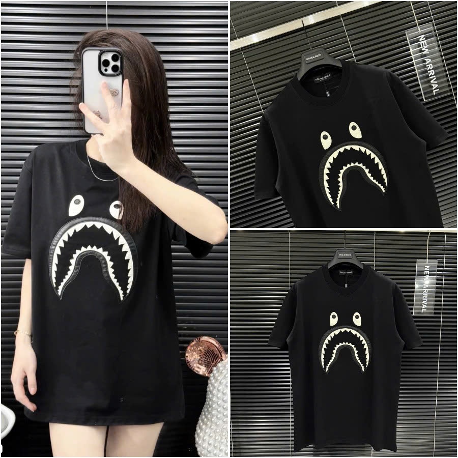Áo Thun Bape Thêu Da Hình Cá Mập Siêu Đẹp - Áo Phông Nam Nữ Bape Shark Chất Cotton Cao Cấp 2026 | BigBuy360 - bigbuy360.vn