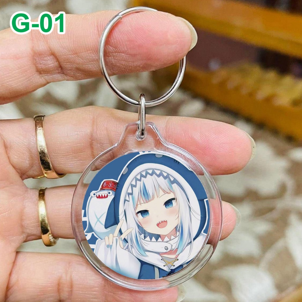 Móc khóa Hololive Gawr Gura -Chất liệu mika trong đẹp nhiều mẫu