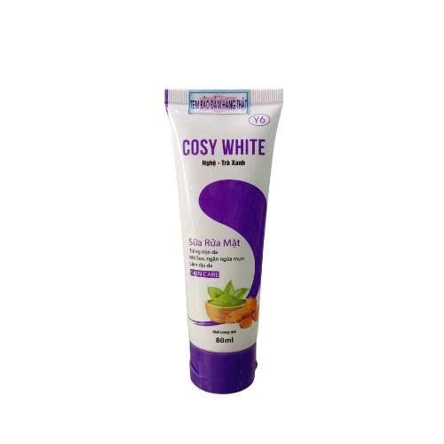 Sữa rửa mặt nghệ trà xanh Cosy White Y6 ( 80ml)
