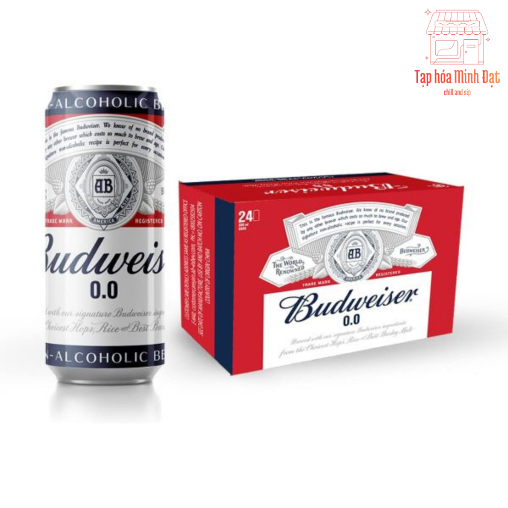 Bia Budweiser 0.0% Độ Cồn (330ml/Lon) - Bia Không Cồn Nhập Khẩu Chính Hãng - Giải Khát An Toàn