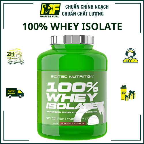 [HÀNG CÔNG TY] Scitec 100% Whey Isolate 1816g (72 Servings)- Whey Isolate tinh khiết, hấp thu nhanh