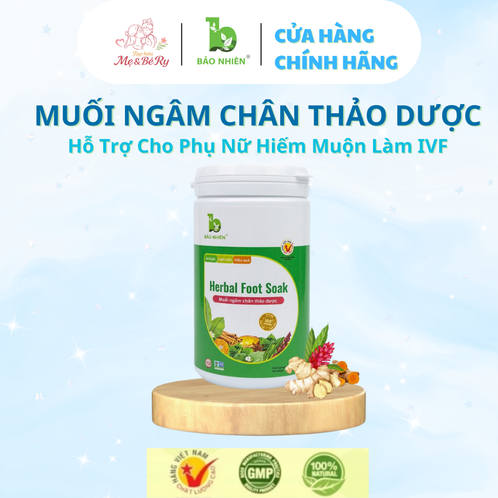 Muối ngâm chân thảo dược IVF Bảo Nhiên - Giữ ấm tử cung - cho người chuẩn bị làm IVF - 500gr