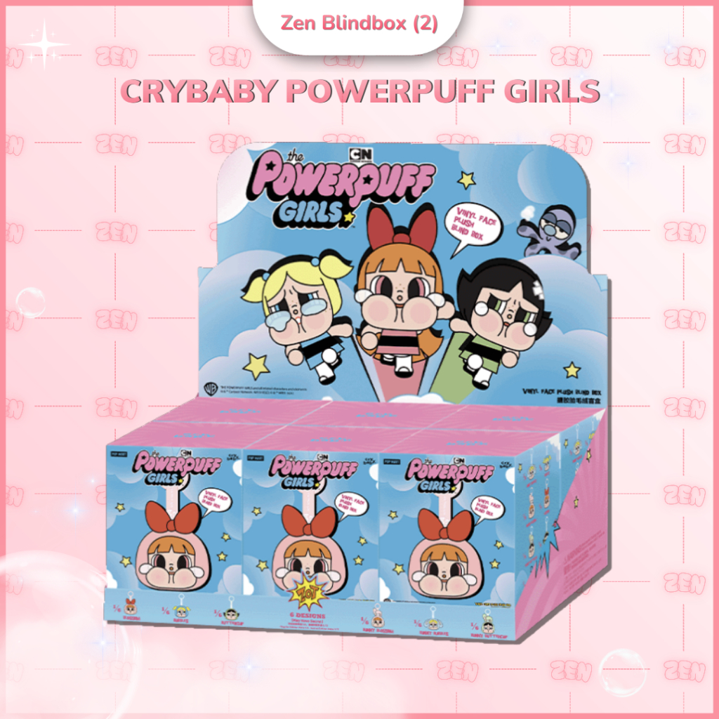 [CHÍNH HÃNG] Full Set Crybaby Powerpuff Girls Móc Khóa Gấu Bông Crybaby PPG
