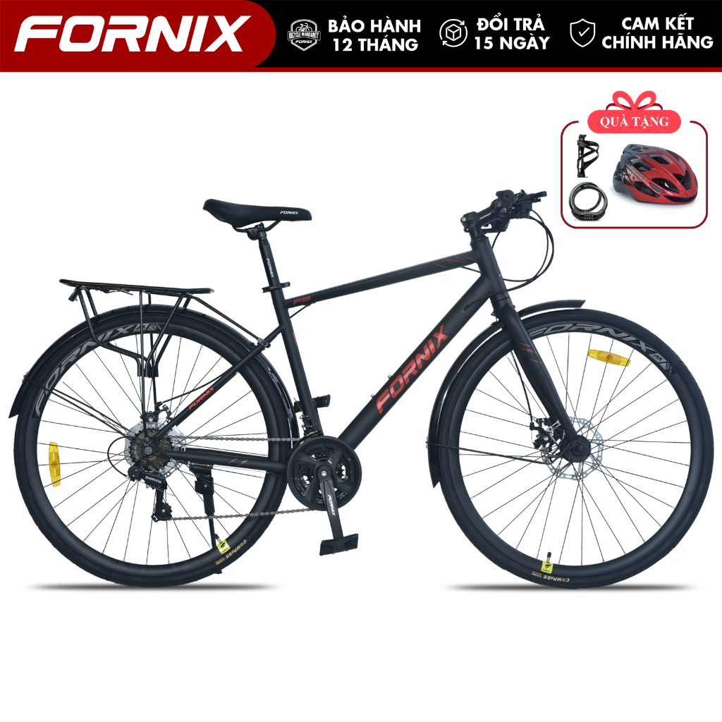 Xe Đạp Thể Thao Touring/Đường Trường FORNIX F9 Khung Thép Vòng Bánh 700C Bộ Truyền Động 21 Tốc Độ