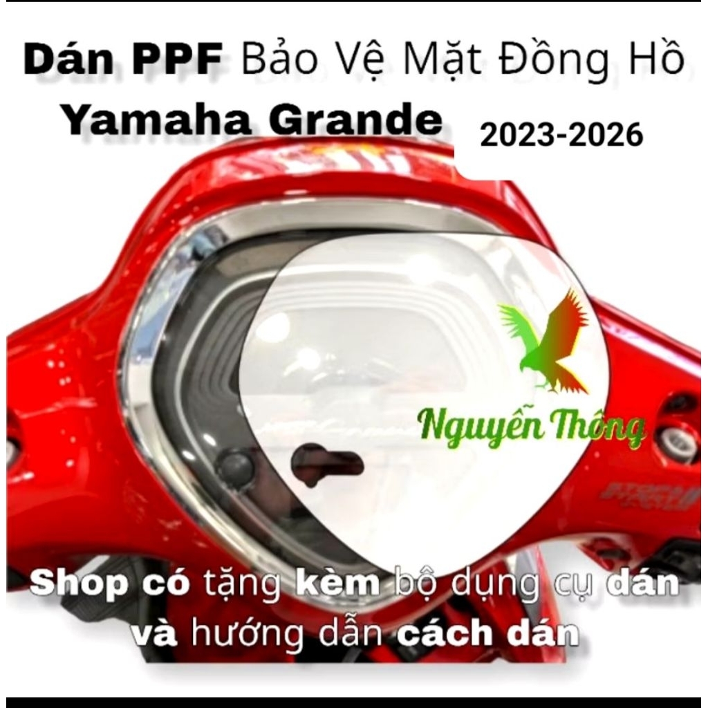 PPF Grande 2023-2026,Grande 2019 đến 2022. miếng dán PPF bảo vệ mặt đồng hồ xe Yamaha Grande.