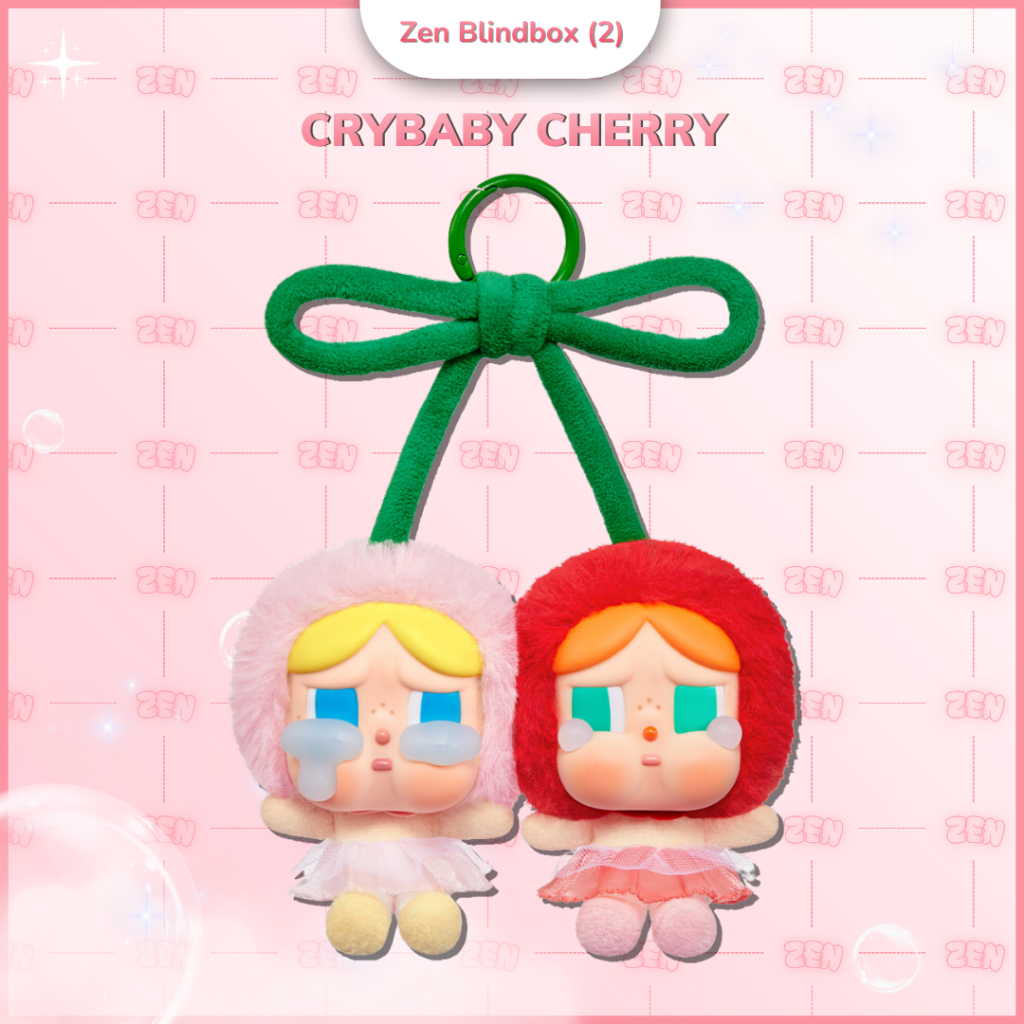 [CHÍNH HÃNG] Crybaby Crying for Love Series Móc Khóa Gấu Bông Crybaby Cherry