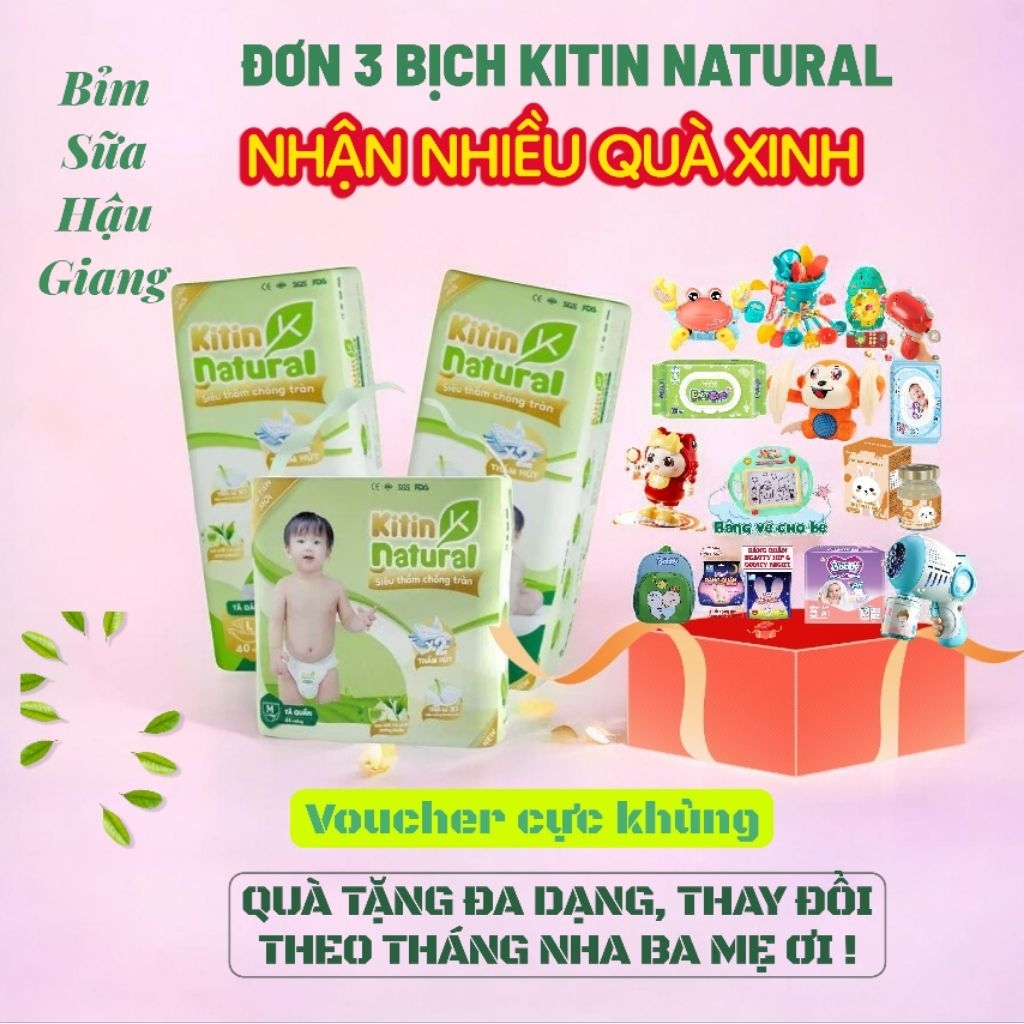 [ LIVE 3 ] ( COMBO 3 BỊCH KITIN TẶNG 2 QUÀ) BỈM / TÃ KITIN TINH CHẤT TRÀ XANH KHÁNG KHUẨN, MỀM, MÕNG