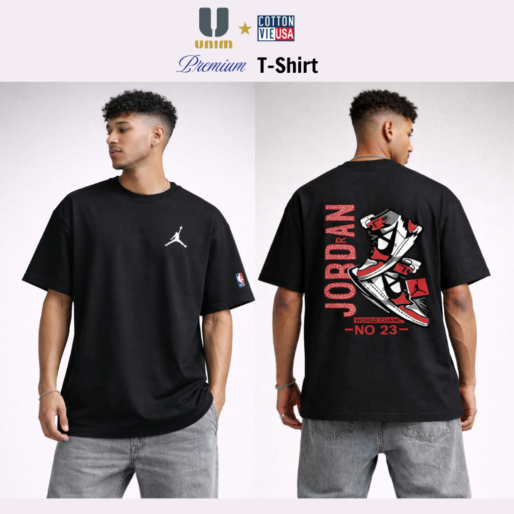 Áo Thun Jordans Air Sneaker Form Boxy Nam Tính Thời Trang Chất Liệu Cotton Cao Cấp