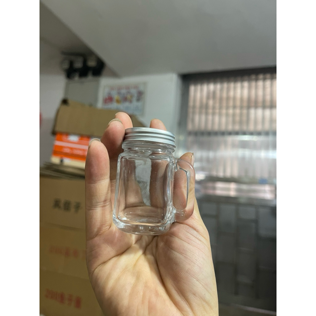 [COMBO] 10 Hũ Thủy Tinh Quai Mini 35 ml-40ml Nắp Bạc Đựng Ginger Shot, Take Away, Nước Ép Trái Cây H