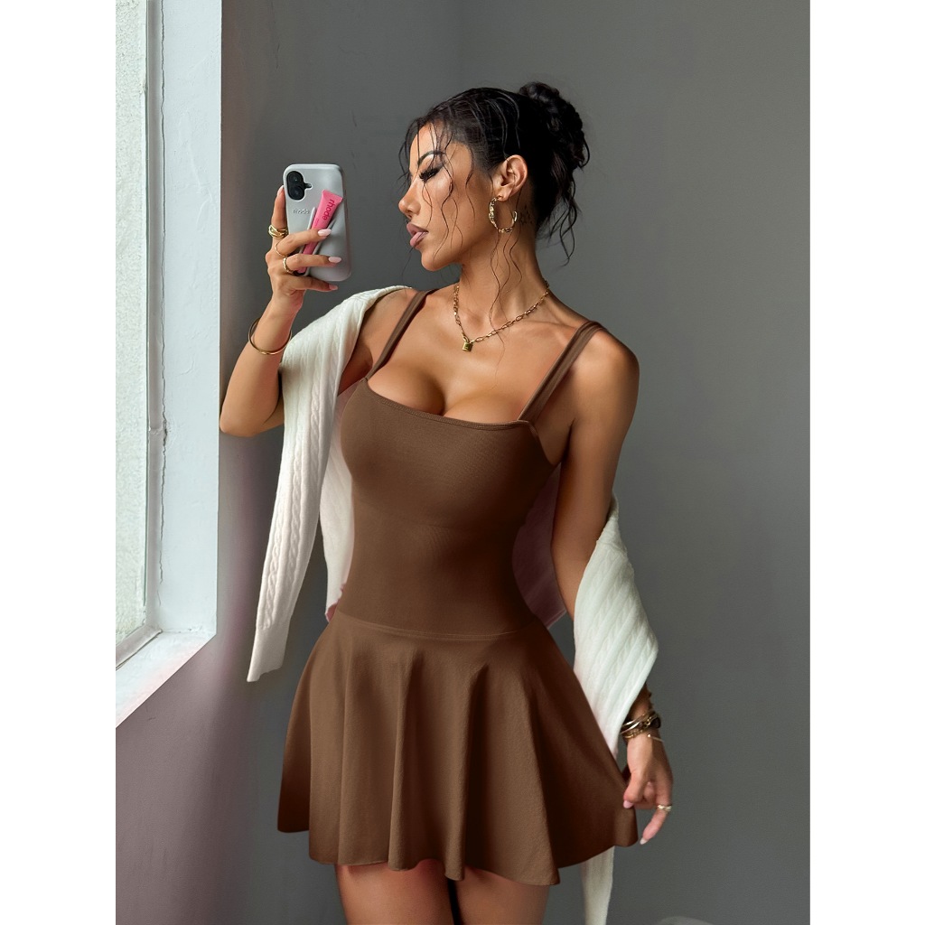 Váy Thể Thao Nữ Liền Thân Ôm Eo Tôn Dáng Giãn 4 Chiều Cao Cấp (Có Mút, Có Quần Bảo Hộ) | Naomi Dress