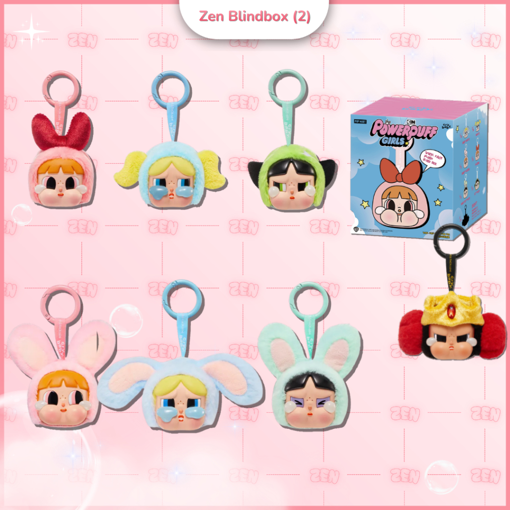 [CHÍNH HÃNG] Blindbox Crybaby Powerpuff Girls Hộp Mù Móc Khóa Gấu Bông Crybaby PPG