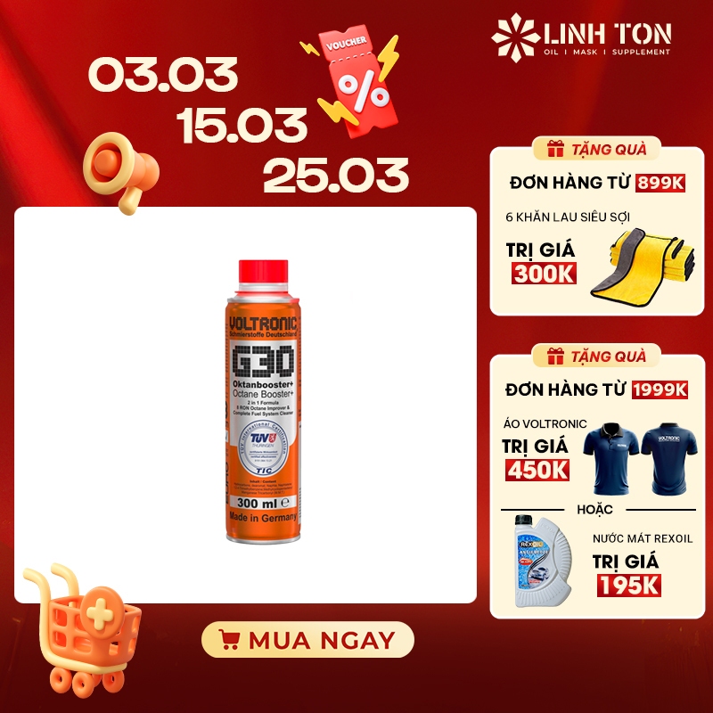 Phụ gia xăng Voltronic G30 Octane Booster+