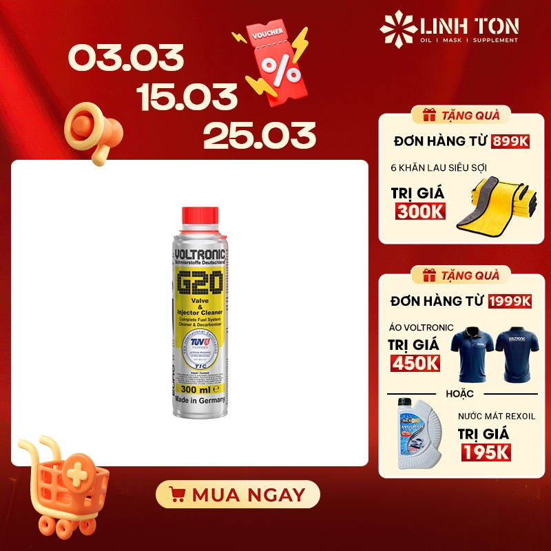 Phụ gia vệ sinh hệ thống xăng Voltronic G20 Valve and Injector Cleaner